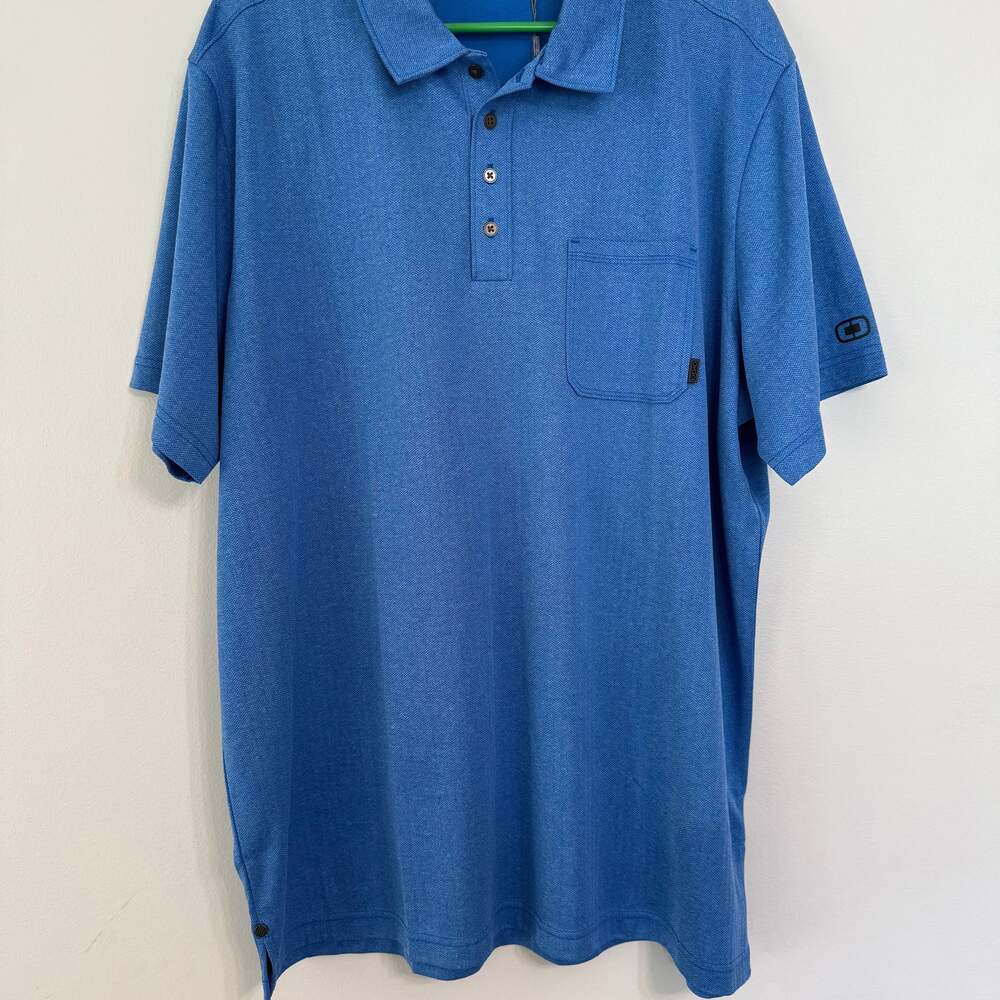 OGIO Men's Electric Blue Herringbone Express Golf‎ Polo